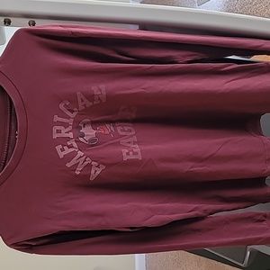 Mens burgandy long sleeve tshirt